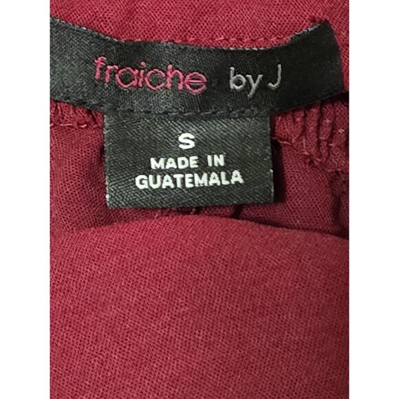 Fraiche By J Belted Jumpsuit 3/4 Sleeve Red Jogger size‎ small - Picture 3 of 5